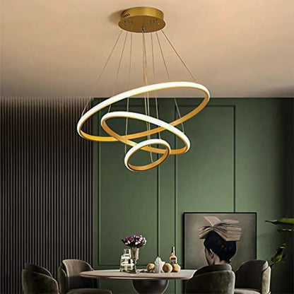 Smart Modern LED Pendant Light, 3 Rings LED