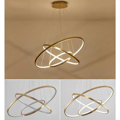 Smart Modern LED Pendant Light, 3 Rings LED